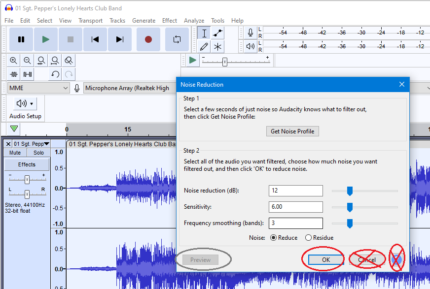 Noise reduction effect can crash Audacity · Issue 3525 · audacity