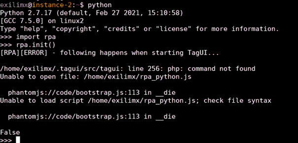 Linux RPA Installation Problems - user resolved, issue related to ...