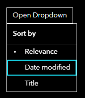 Dropdown component visually depicted in Windows' high contrast mode