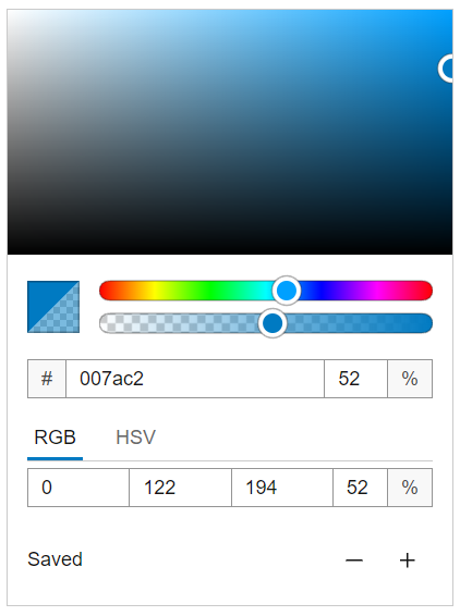 Color Picker with an alpha channel enabled to handle transparency