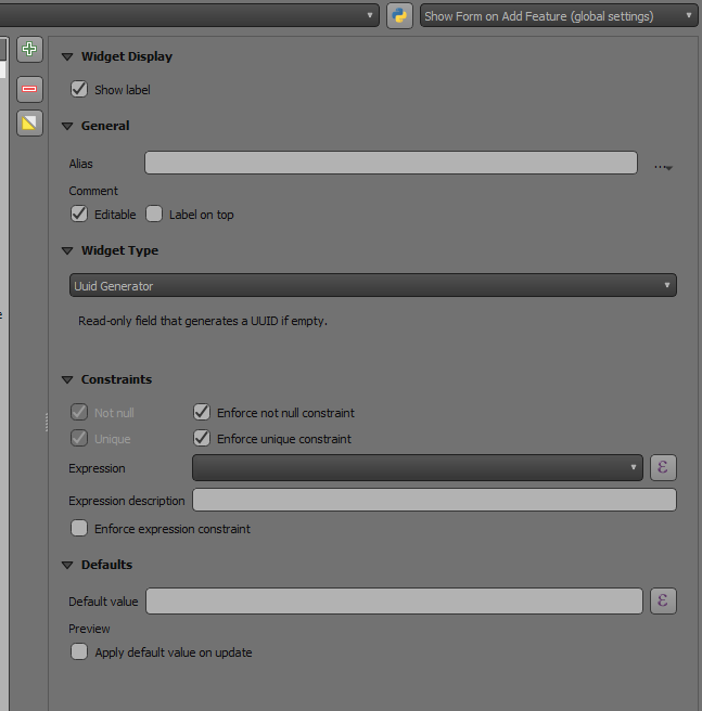 UUID Generator Widget · Issue #1661 · opengisch/QField · GitHub