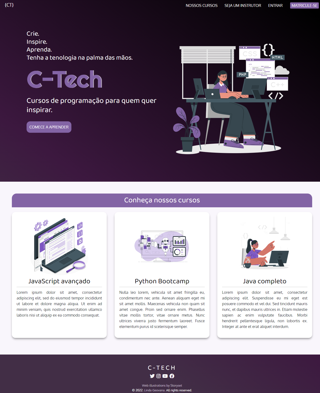 GitHub - lindagd/LandingPage: Modelo de landing page para uma ...