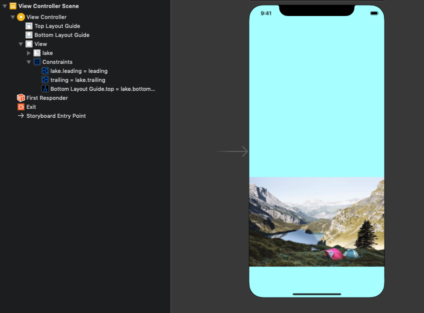 Launch Screen Pinning image to the bottom doesn't work properly while