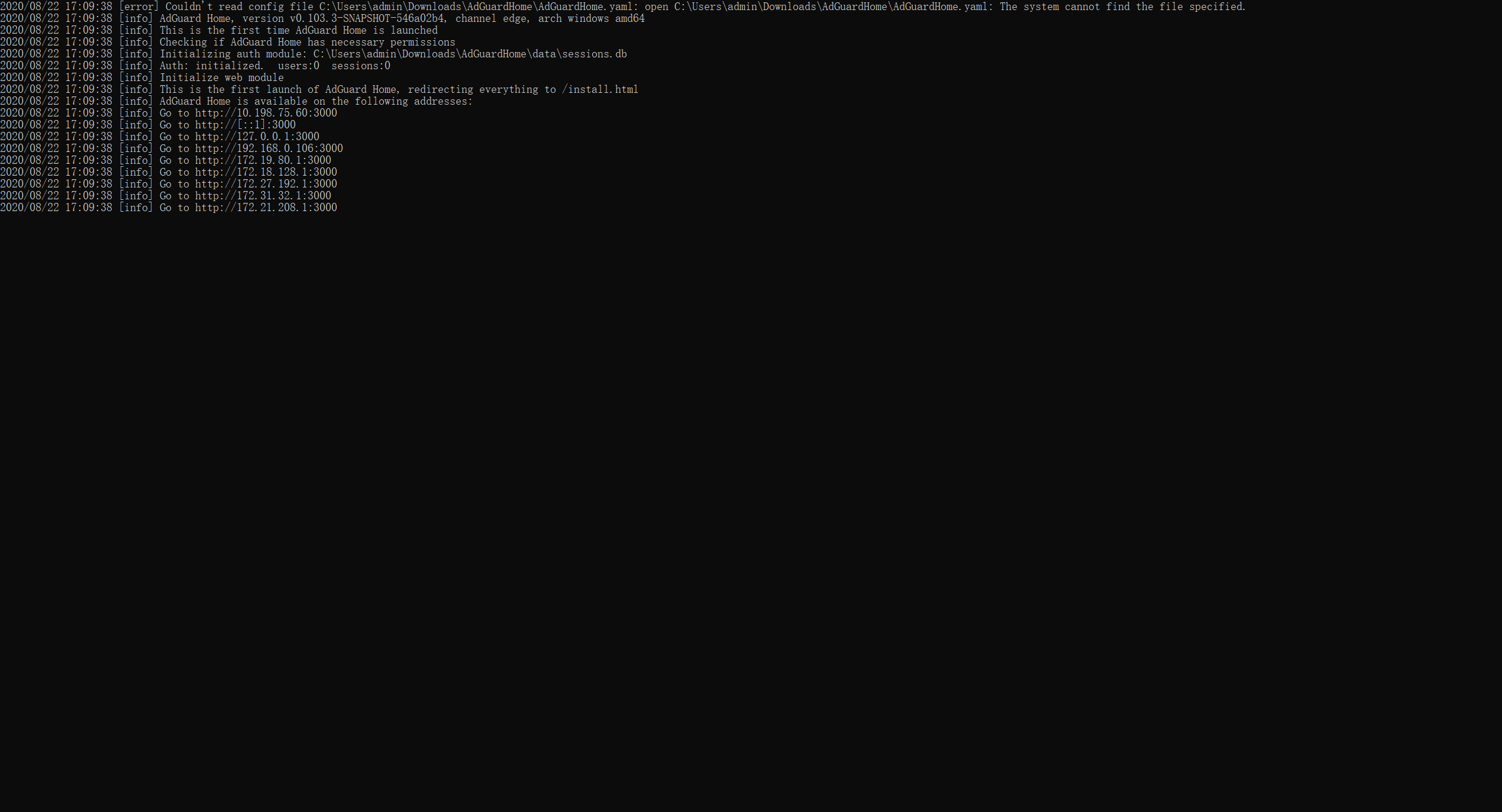 Edge channel Win10 x64 build is broken setup wizard creates invalid configuration · Issue