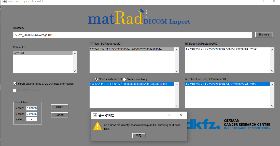 Error importing dose and plan file(photon) · Issue #417 · e0404/matRad ...