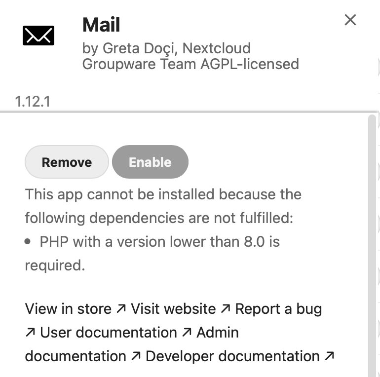 Php with a version lower than 8 0 is required after attempting to