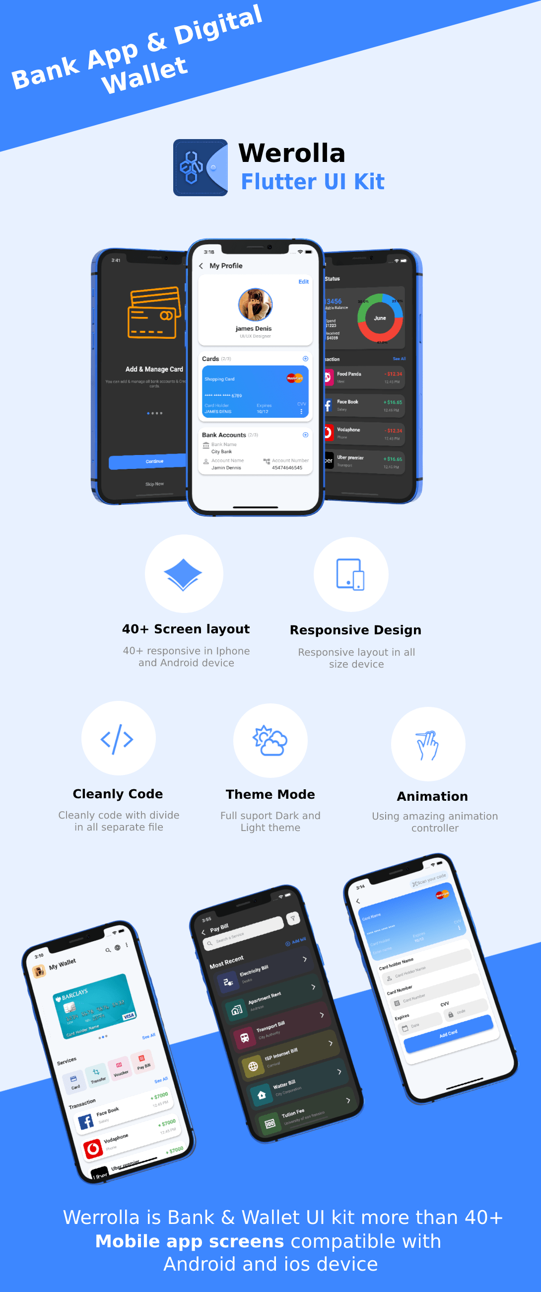 Combo Flutter 4 Wallet & Online Banking Apps in 1 Template | Flutter | Figma | Life Time Update - 12