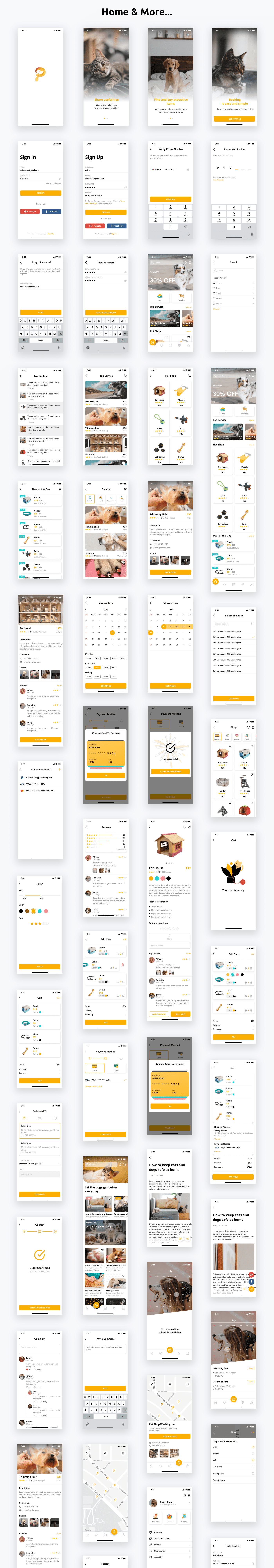Pet Service App | UI Kit | Flutter | Figma + XD + Sketch FREE | Life Time Update | Pedoz - 3