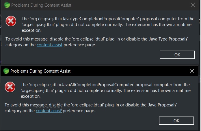 Error on Content Assist · Issue #766 · spring-projects/spring-tools ...
