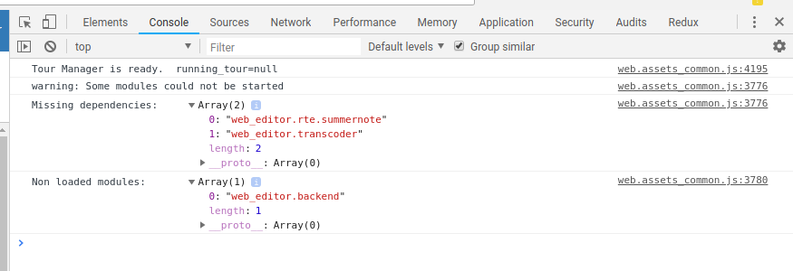 [11.0] Missing dependencies in Web editor · Issue #25905 · odoo/odoo ...