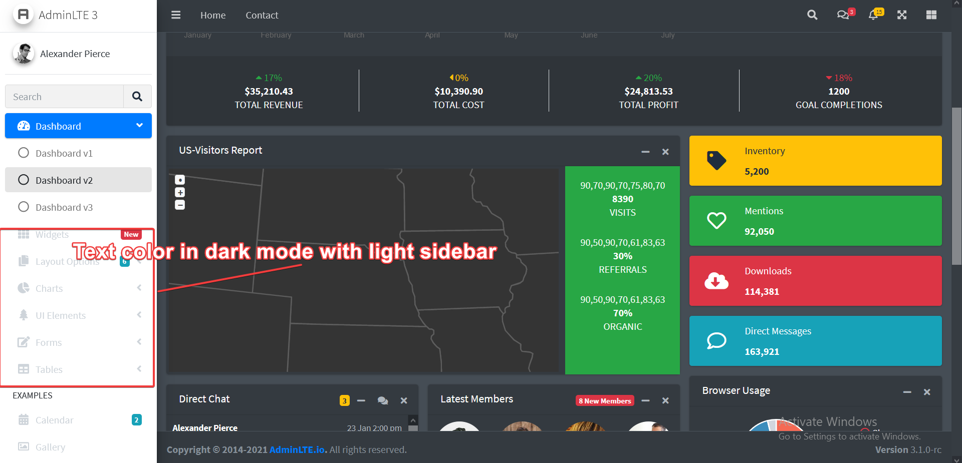[BUG] Light Sidebar Text issue in Dark mode · Issue #3449 · ColorlibHQ ...