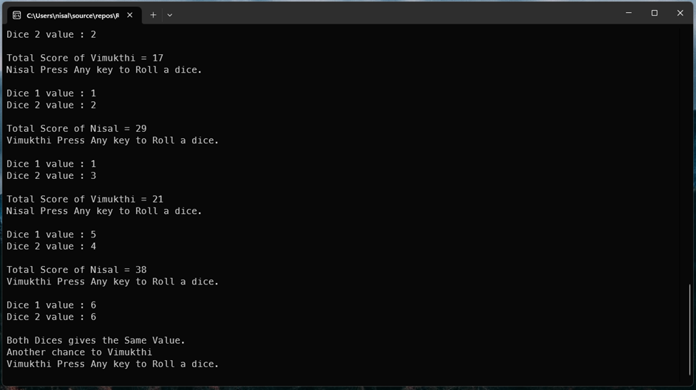 GitHub - Neeka0909/Roll-a-Dice: Roll a Dice game Developed using the C#