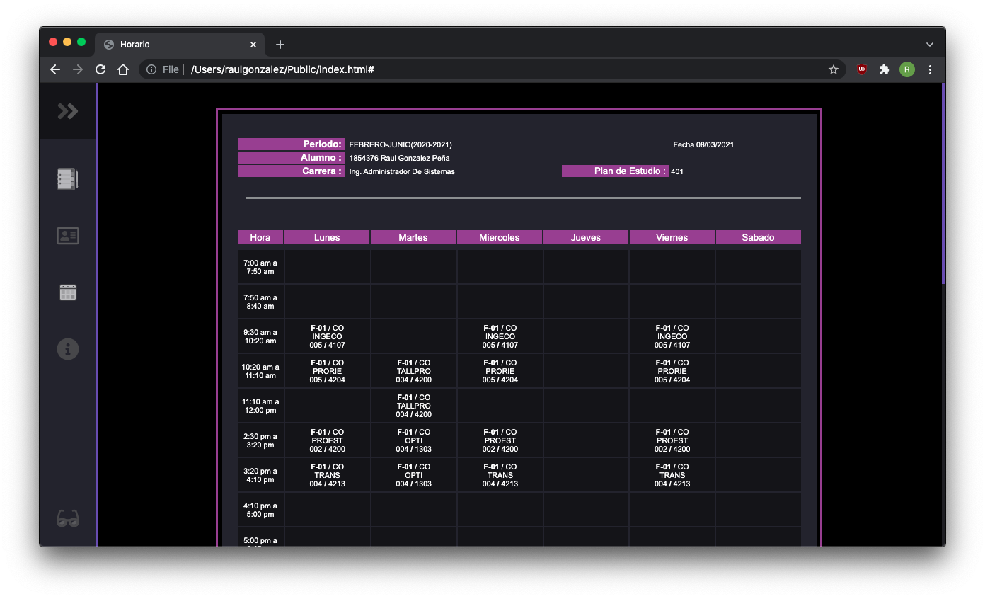 GitHub - x-Raul/Horario-Web-2021: Proyecto 2021 para visualizar horario ...
