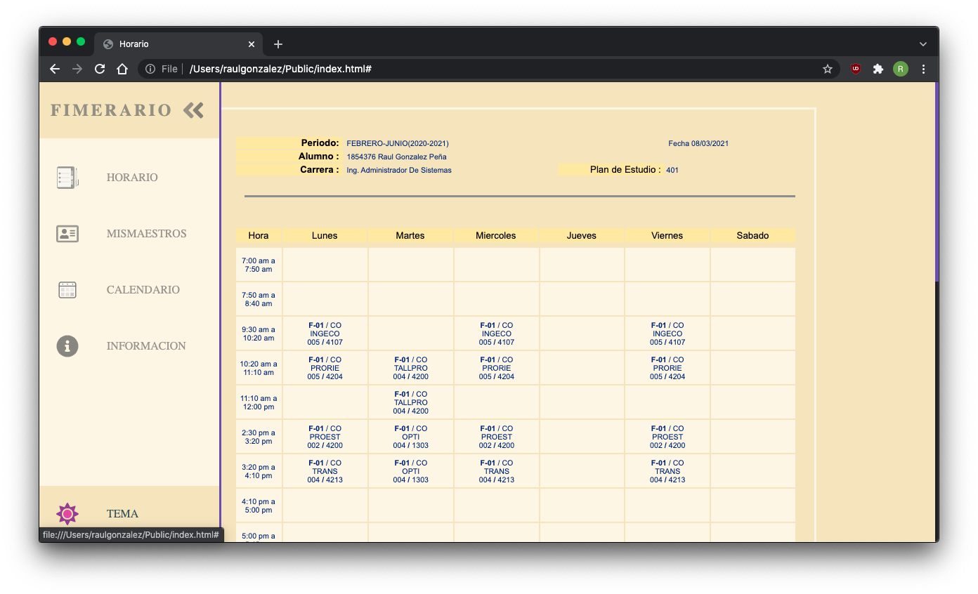 GitHub - x-Raul/Horario-Web-2021: Proyecto 2021 para visualizar horario ...