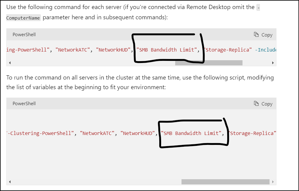 Typo in the powershell setup script for installing required features