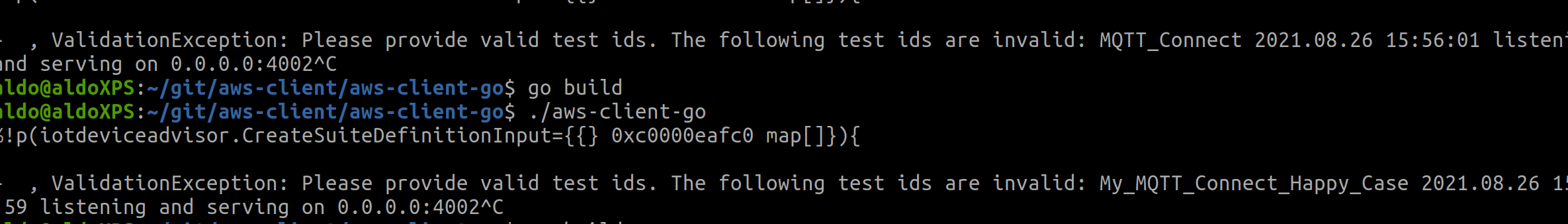 Test Ids suite test run does not work. · Issue #4532 · aws/aws-sdk-go · GitHub
