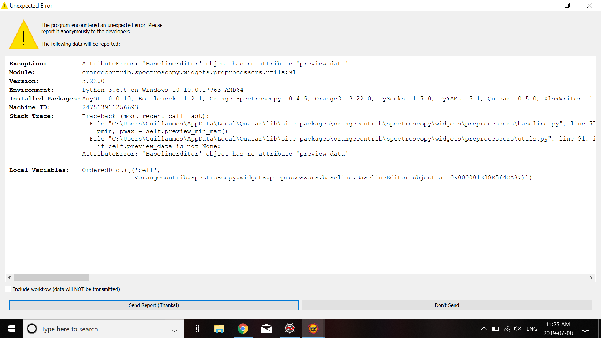 Baseline Correction crashing on no input · Issue #359 · Quasars/orange ...