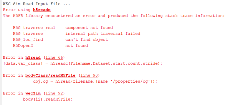 Error in h5read · Issue #300 · WEC-Sim/WEC-Sim · GitHub
