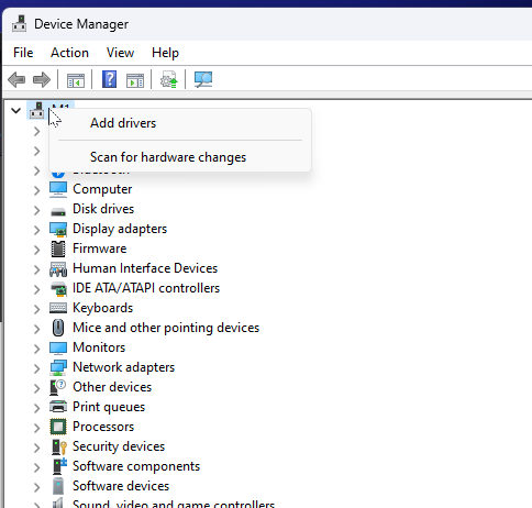 Add Drivers to Device Manager