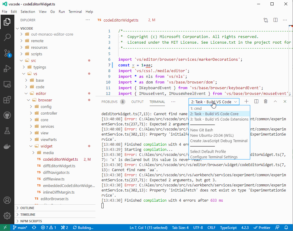 All problems disappear when closing file · Issue #119585 · microsoft ...