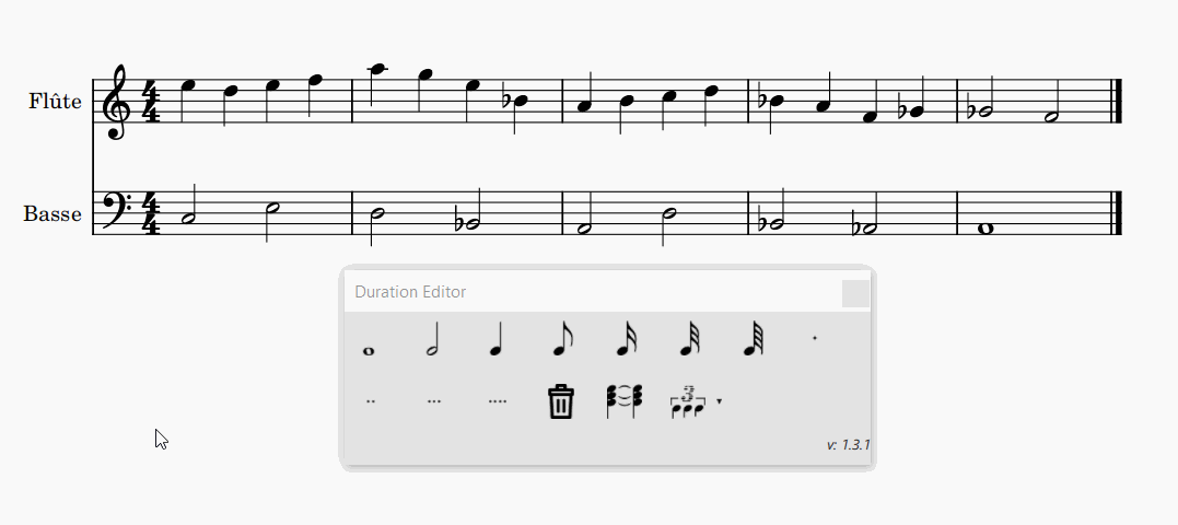 Change the rhythm of notes and move automatically the next ones · Issue ...