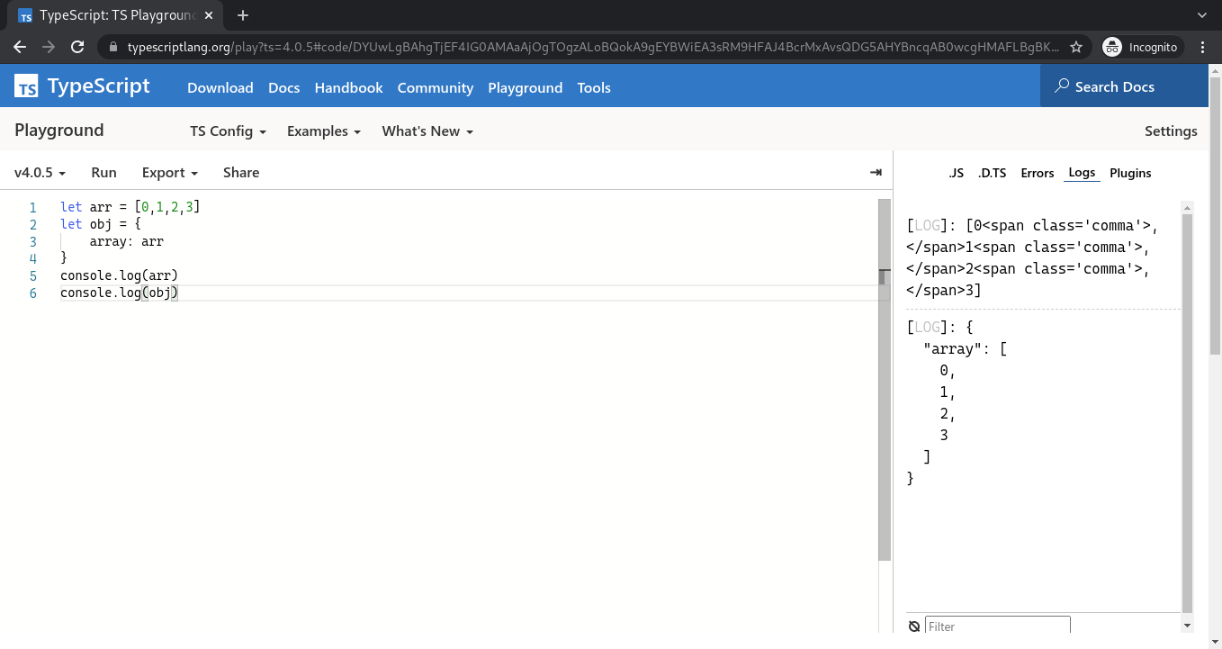 Display error array log on playground · Issue #2084 · microsoft ...