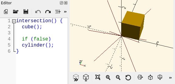 Intersection with if(false)... renders nothing in 2020.12-RC3 · Issue ...