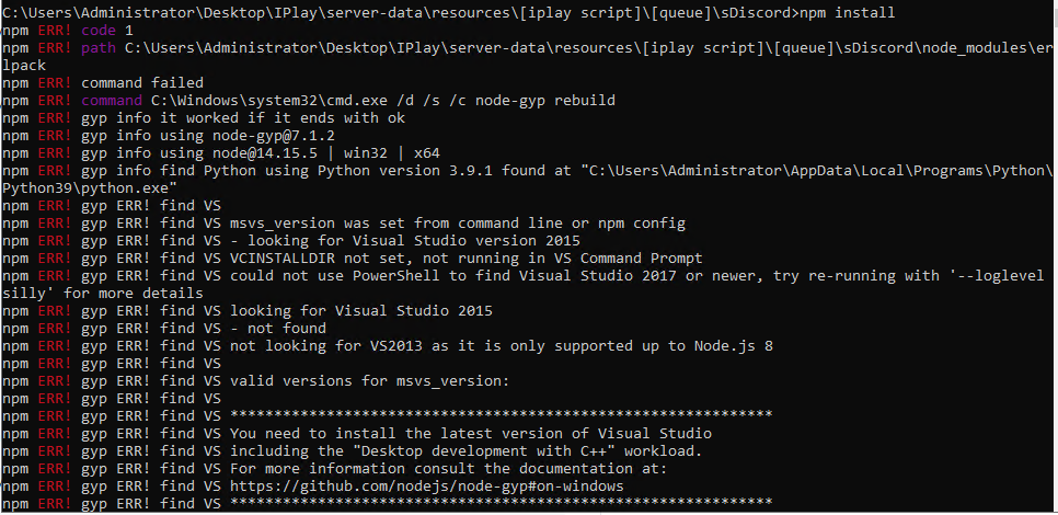 Error on npm i · Issue #1 · SpaceTheDev/sDiscord · GitHub