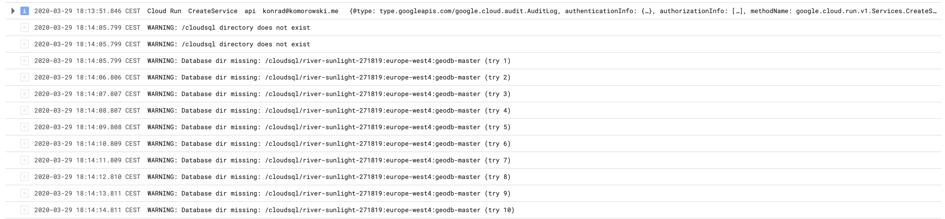 Unable to connect to Cloud SQL from Cloud Run using Terraform · Issue ...