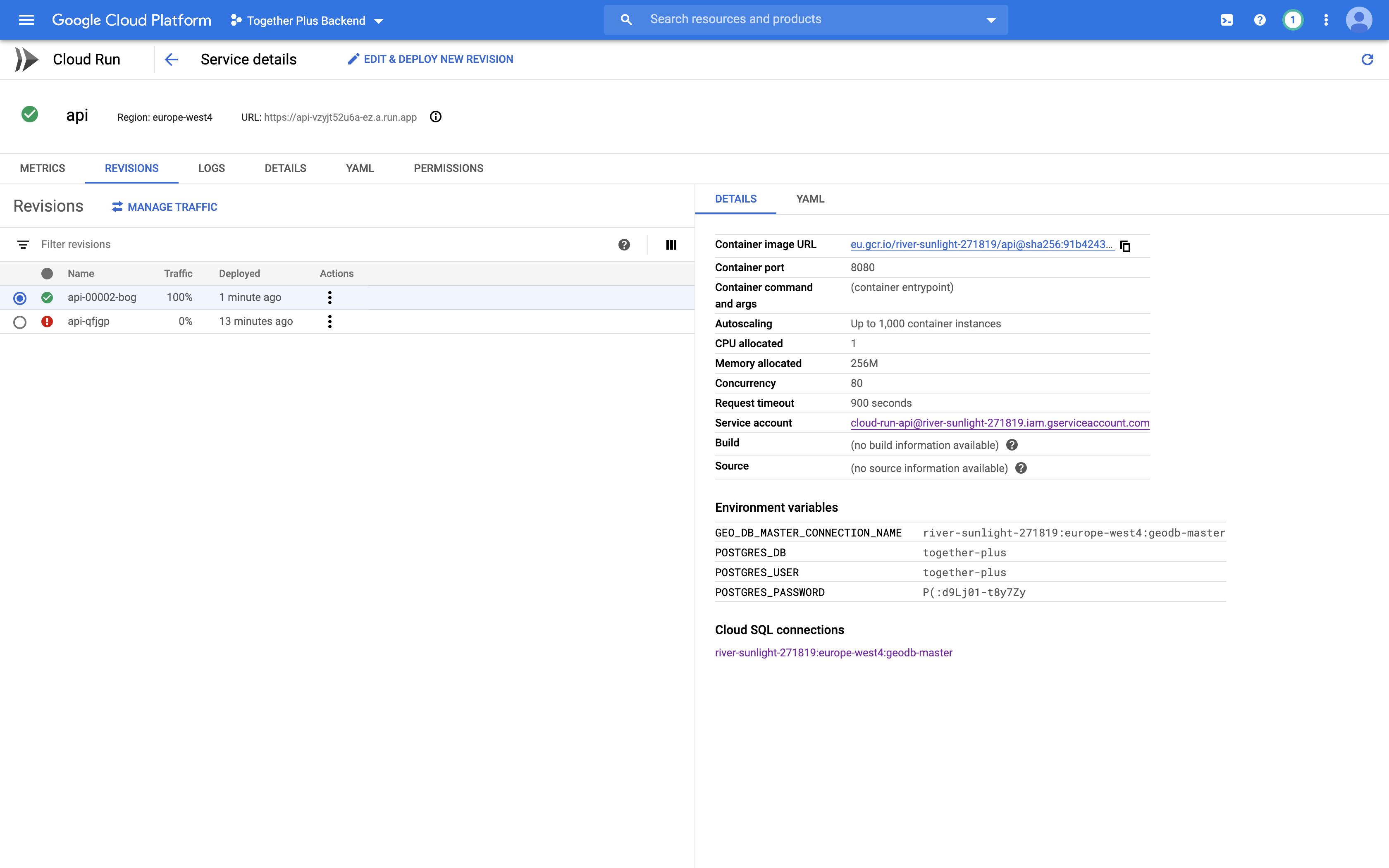 Unable to connect to Cloud SQL from Cloud Run using Terraform · Issue ...