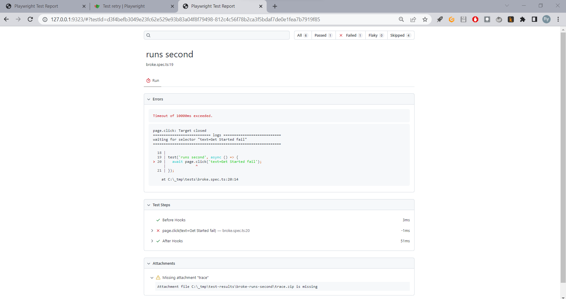 [BUG] Trace file does not generate correctly when reusing a single page ...