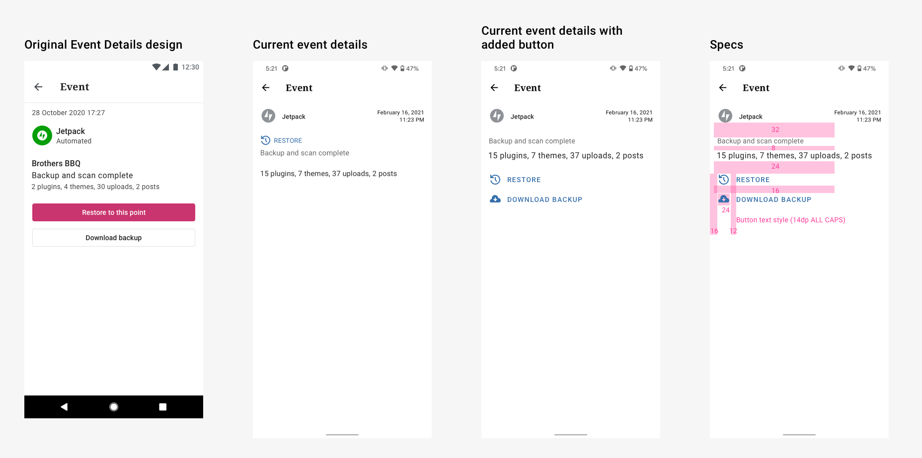 event details button