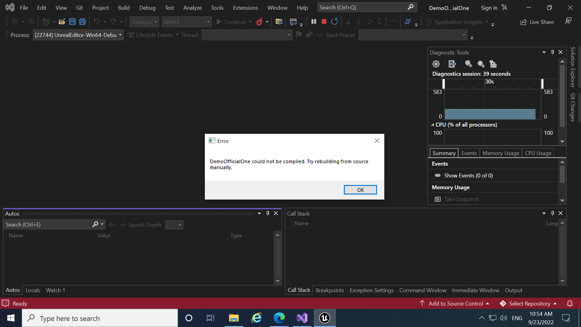 Could not start driver. Could not start driver