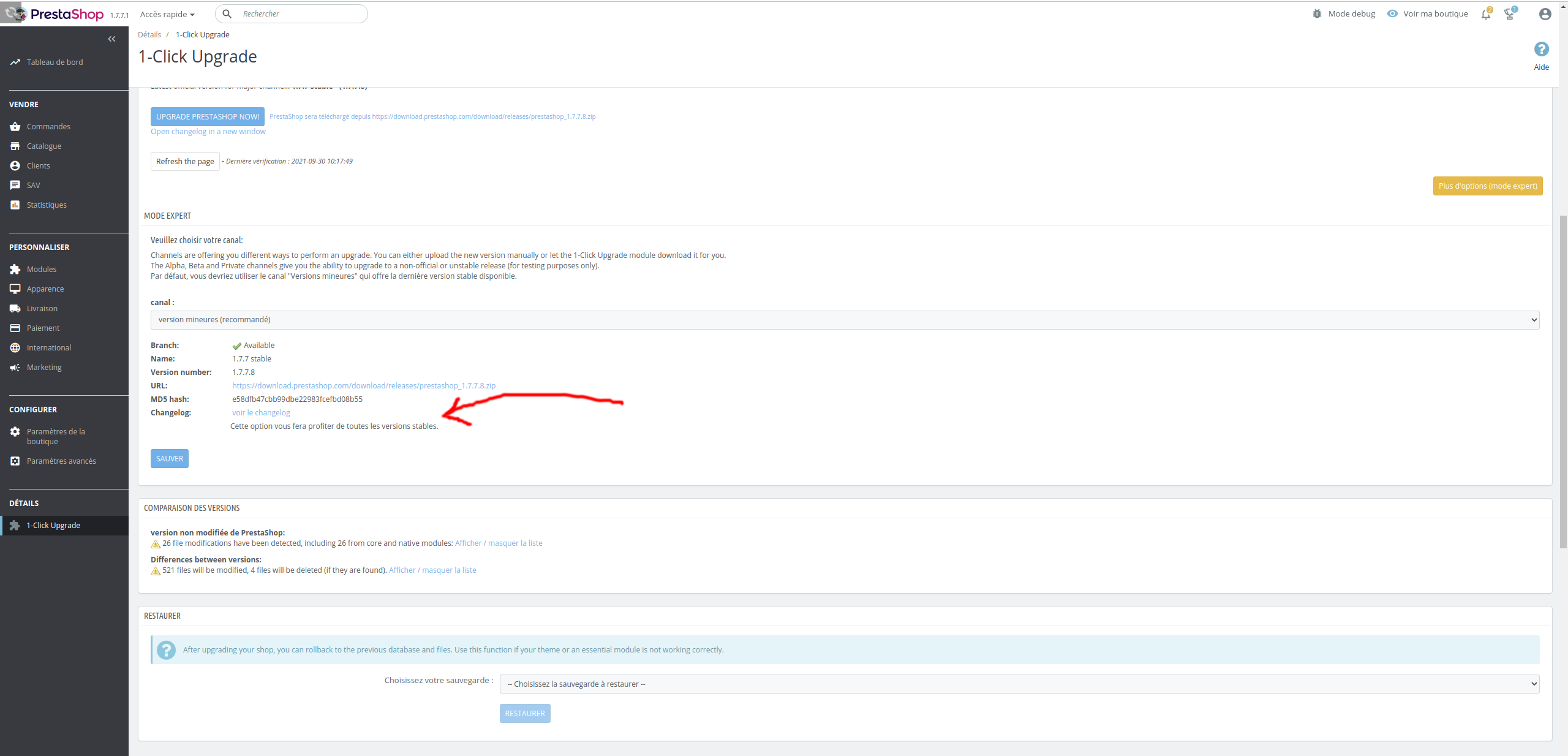 Remove useless message Autoupgrade module · Issue #26035 · PrestaShop ...