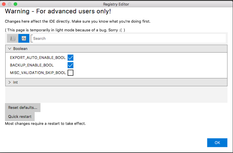 A screenshot of the registry editor