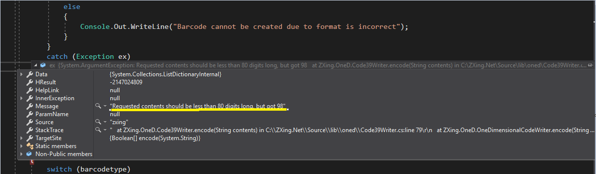 Not able to write more than 80 character barcode · Issue #1205 · zxing ...
