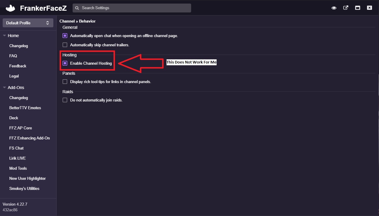 Enable Channel Hosting Now Working · Issue #1046 · FrankerFaceZ ...