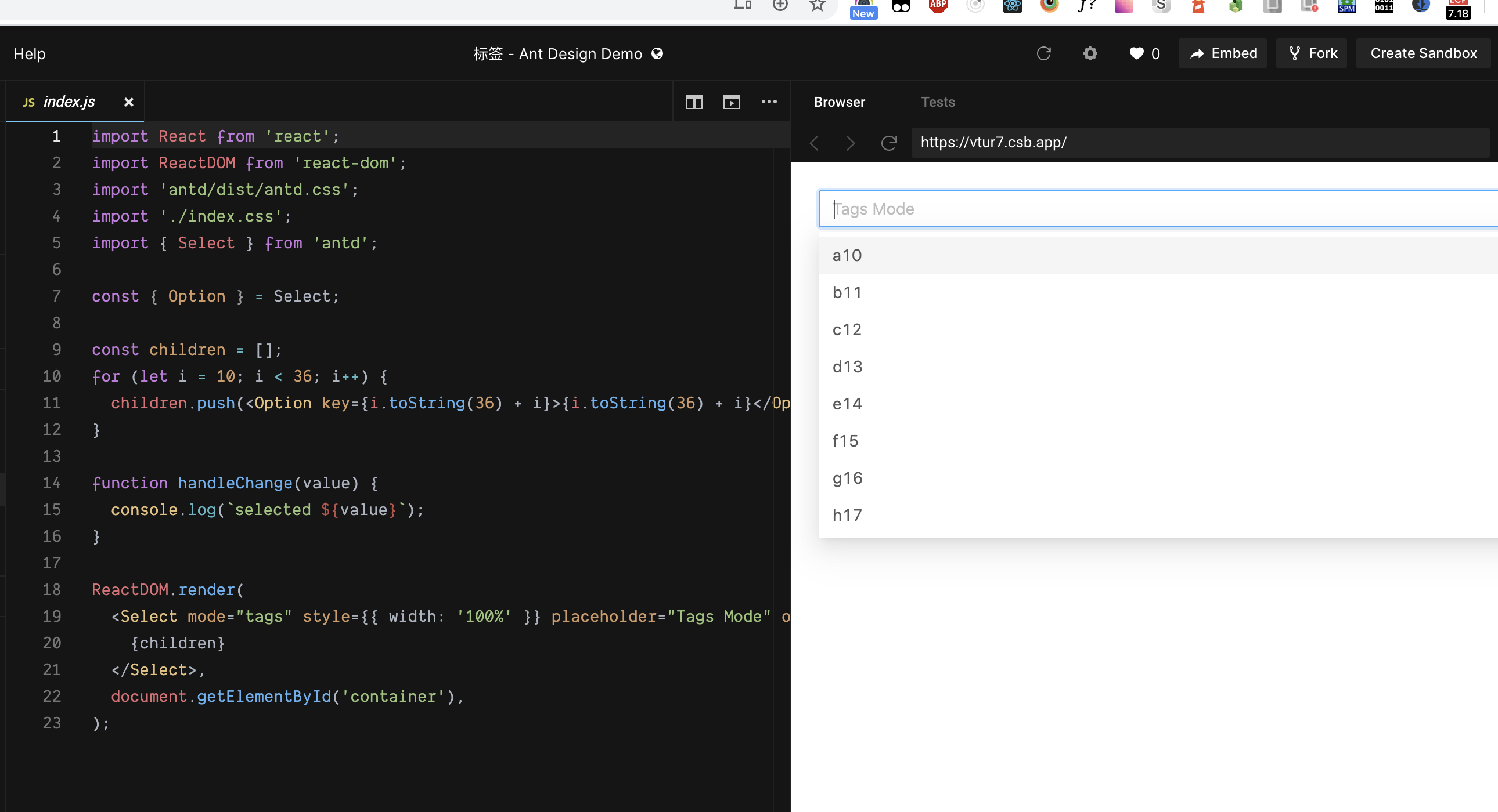 Select Tag 模式没有显示光标 · Issue #24505 · ant-design/ant-design · GitHub