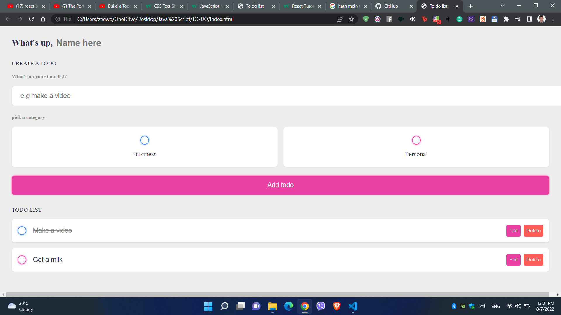 GitHub - Jeewan-Sharma/TODO: To-Do app using HTML, css and Javascript