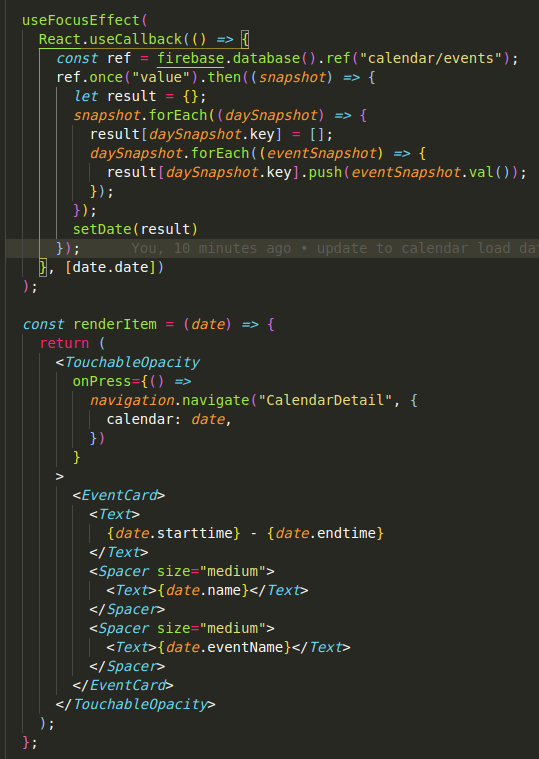 Agendar calendar does not render items on firebase updates · Issue ...