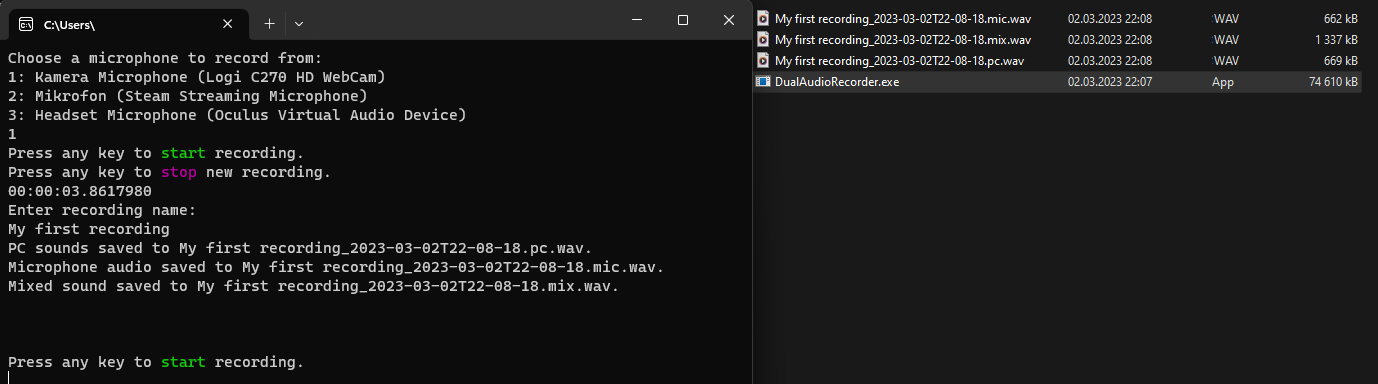 GitHub - michaelkocian/DualAudioRecorder: A console application that ...