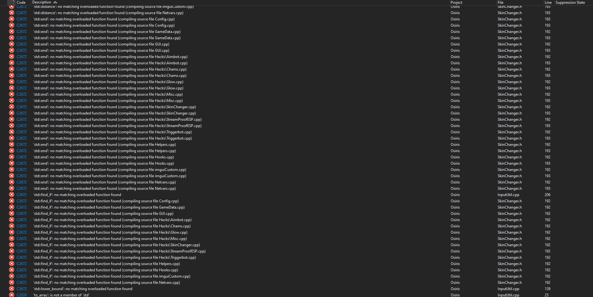 Compiling Issues? · Issue #2731 · danielkrupinski/Osiris · GitHub