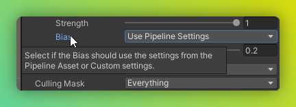 Directional Light shadow bias is not influenced by URP Render Settings ...