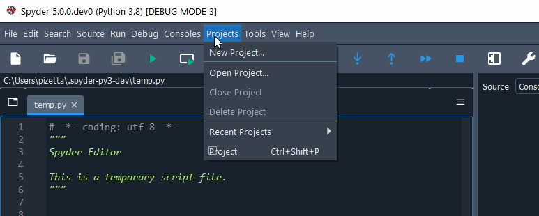 Project menu indicator overlapped by its text, missing icons · Issue ...