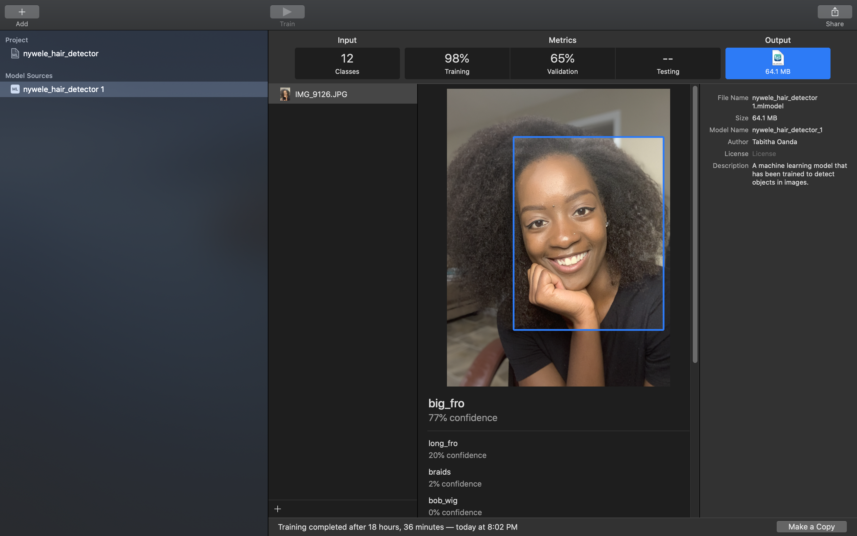 GitHub - TabithaKO/hair-detector: iOS app and createML models for ...
