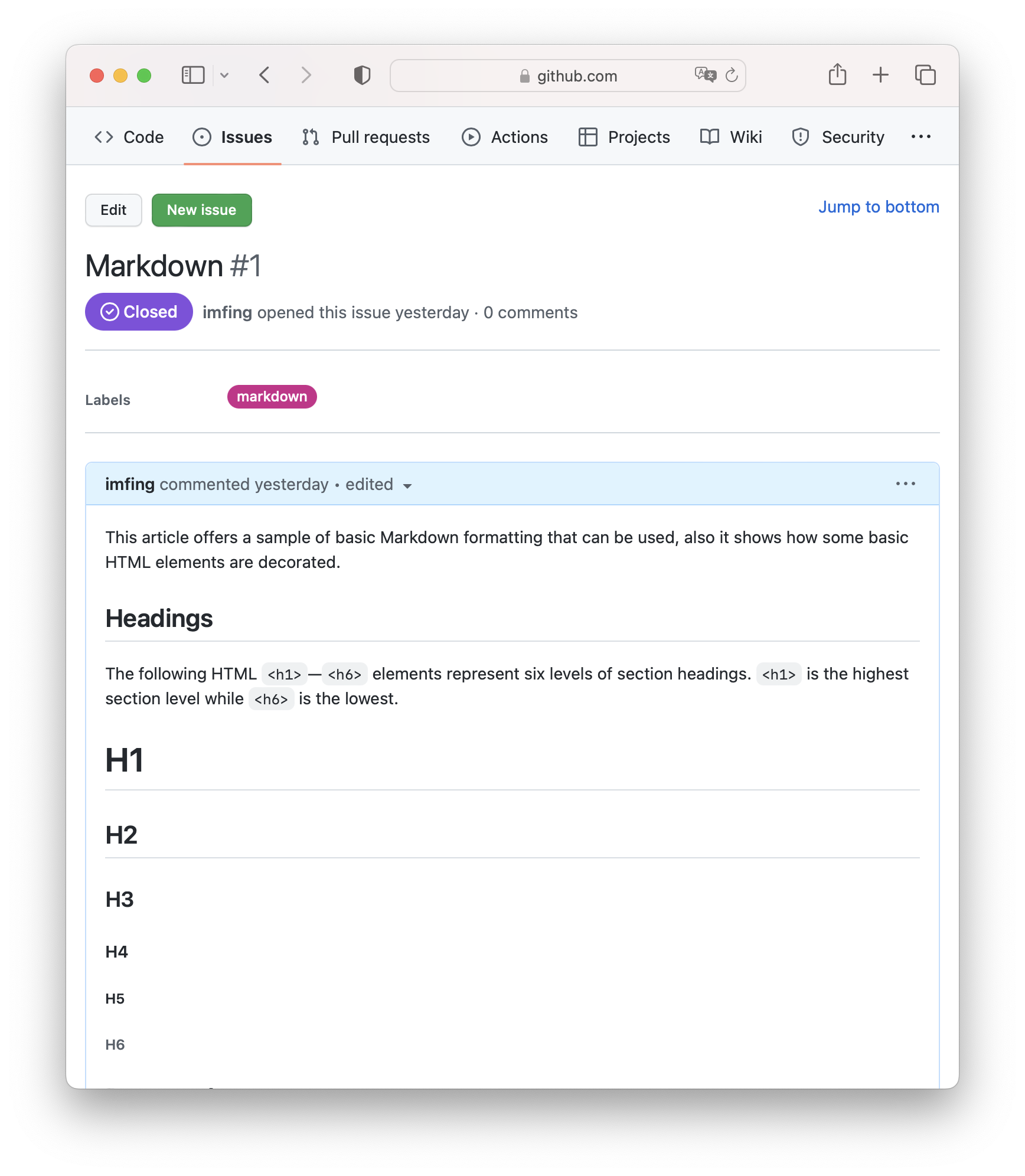 GitHub Issue