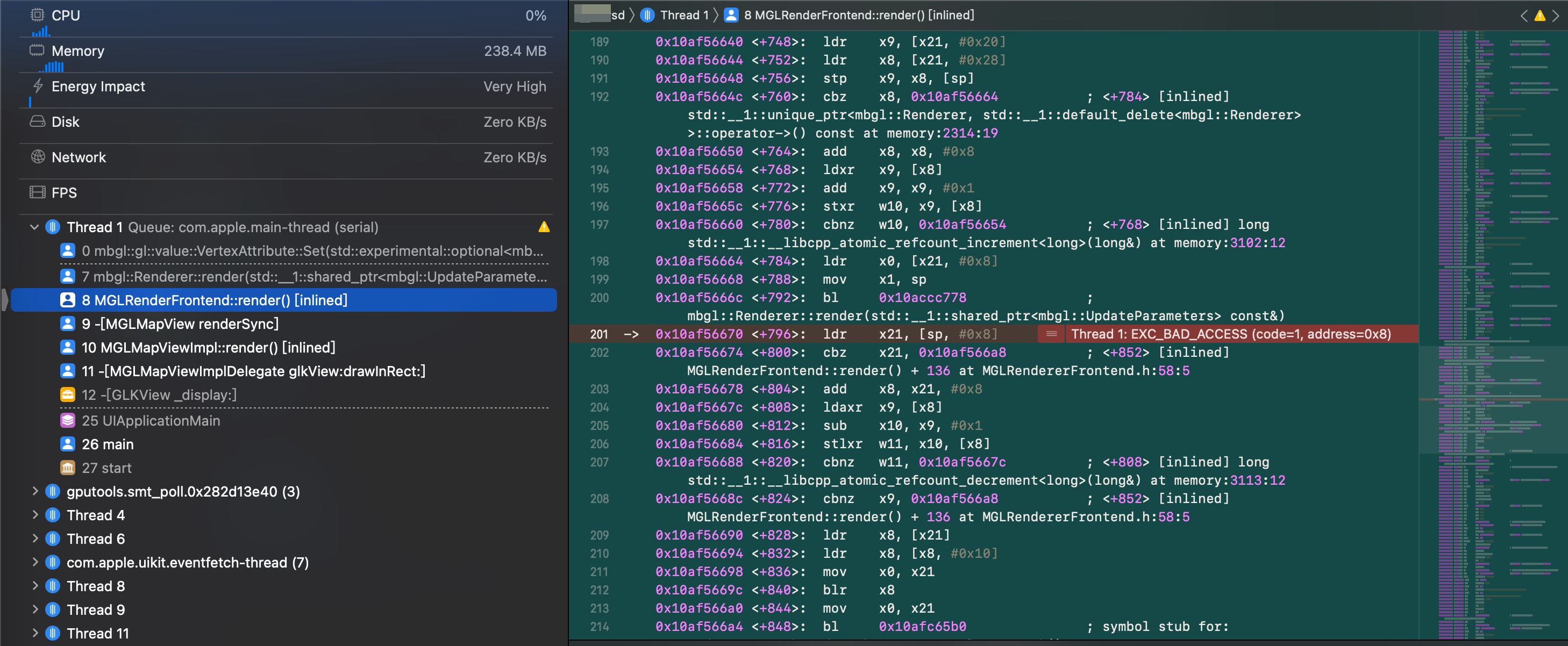 Crash - Map crashing when zoom · Issue #1932 · mapbox/mapbox-maps-ios ...