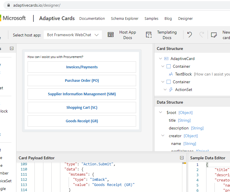 Adaptive card formatting in MS Teams · Issue #1612 · MicrosoftDocs ...