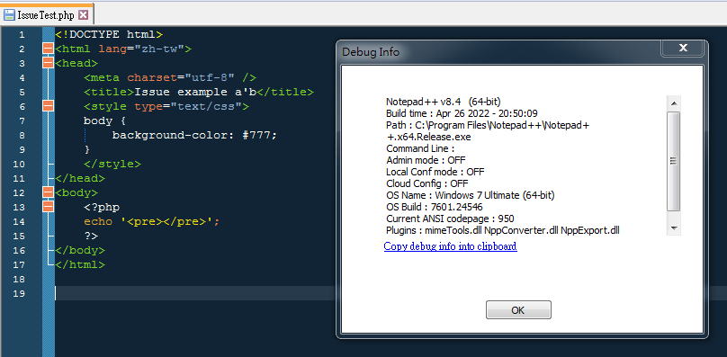 8.4 PHP style is broken. · Issue #11602 · notepad-plus-plus/notepad ...