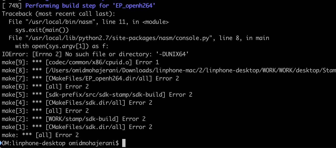 Linphone-desktop built Error in MAC Catalina : IOError: [Errno 2] No ...